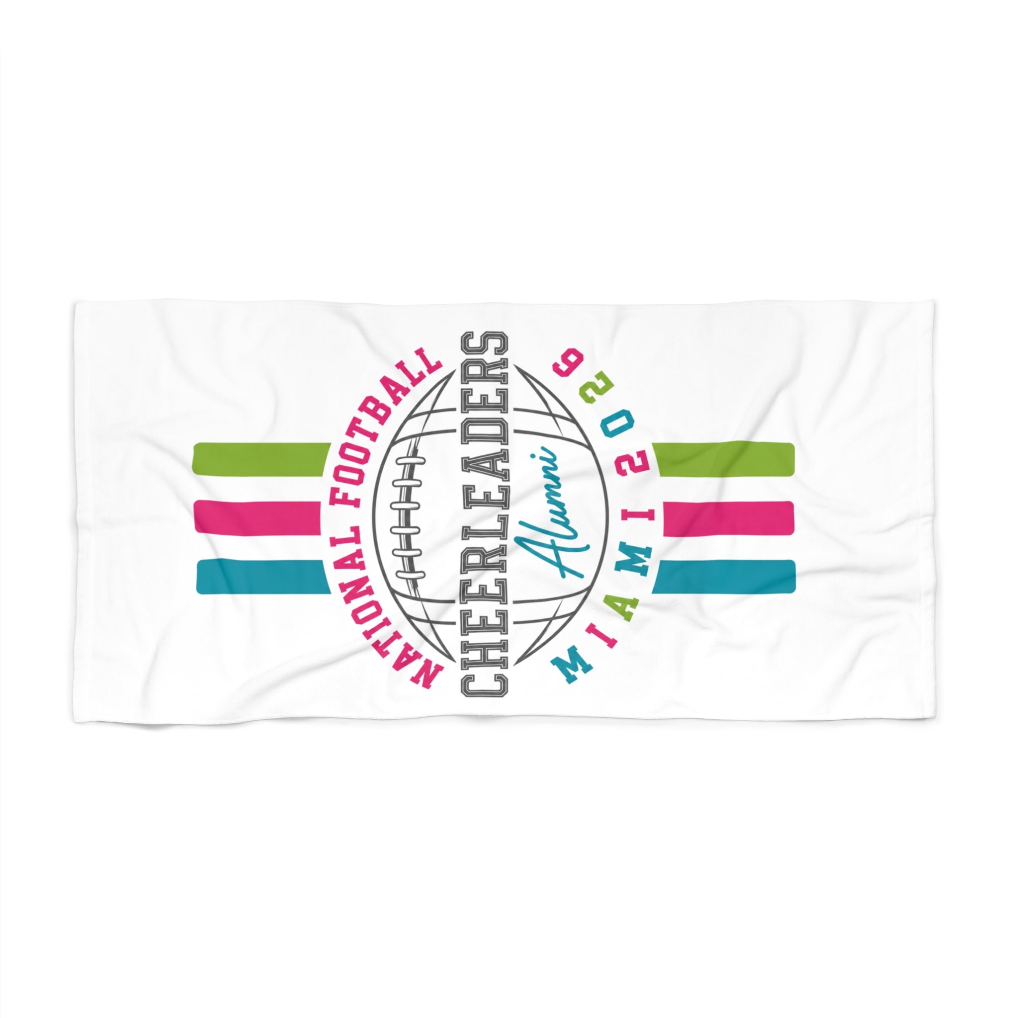 Cheerleaders Alumni Miami Beach Towel – National Football Retro Stripe Design