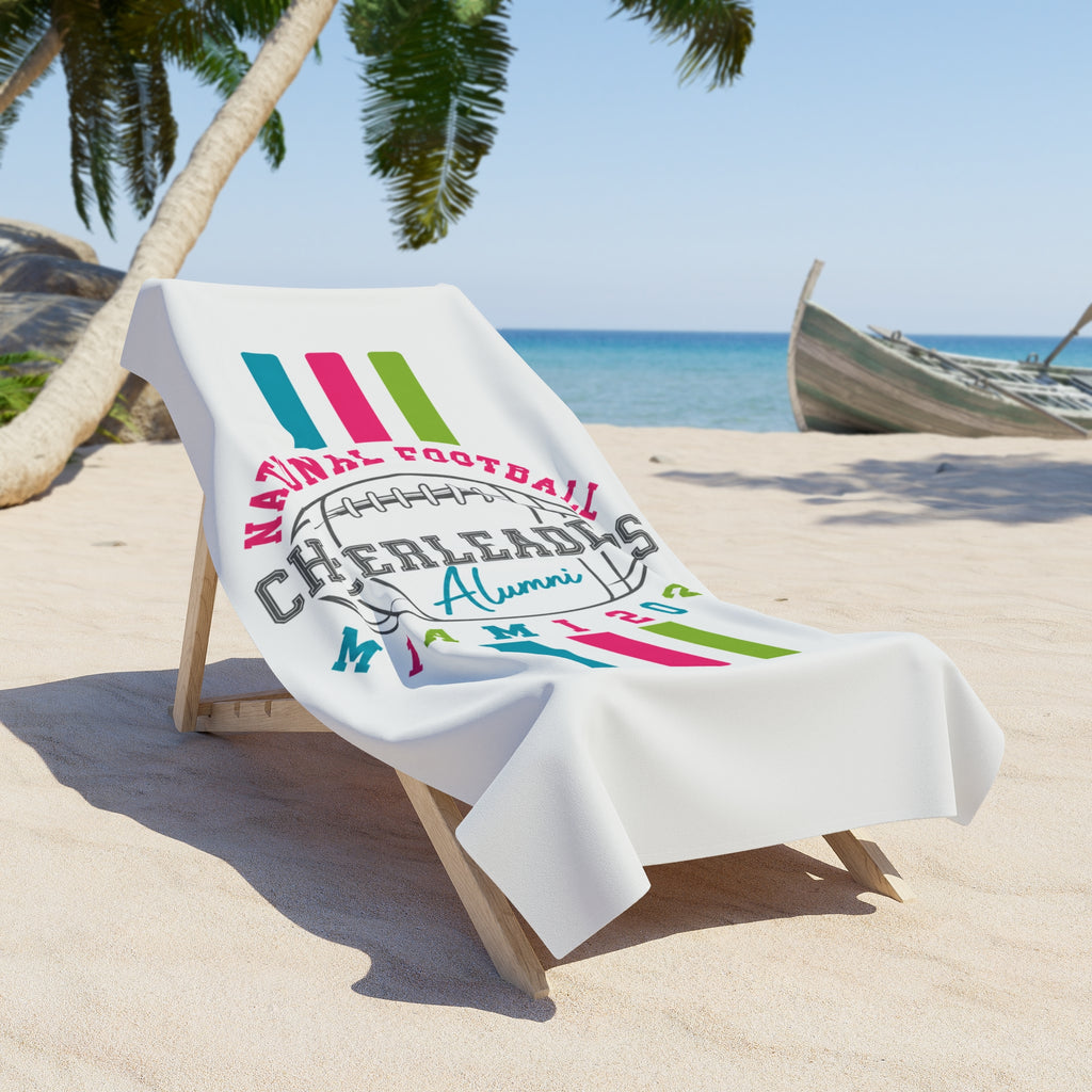 Cheerleaders Alumni Miami Beach Towel – National Football Retro Stripe Design