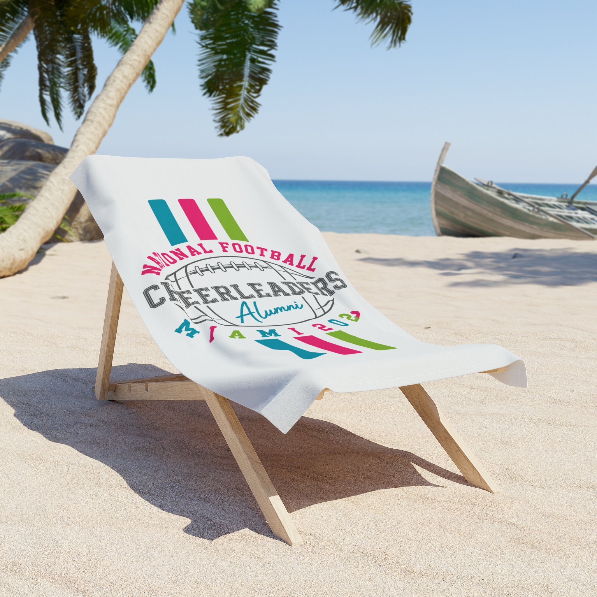Cheerleaders Alumni Miami Beach Towel – National Football Retro Stripe Design