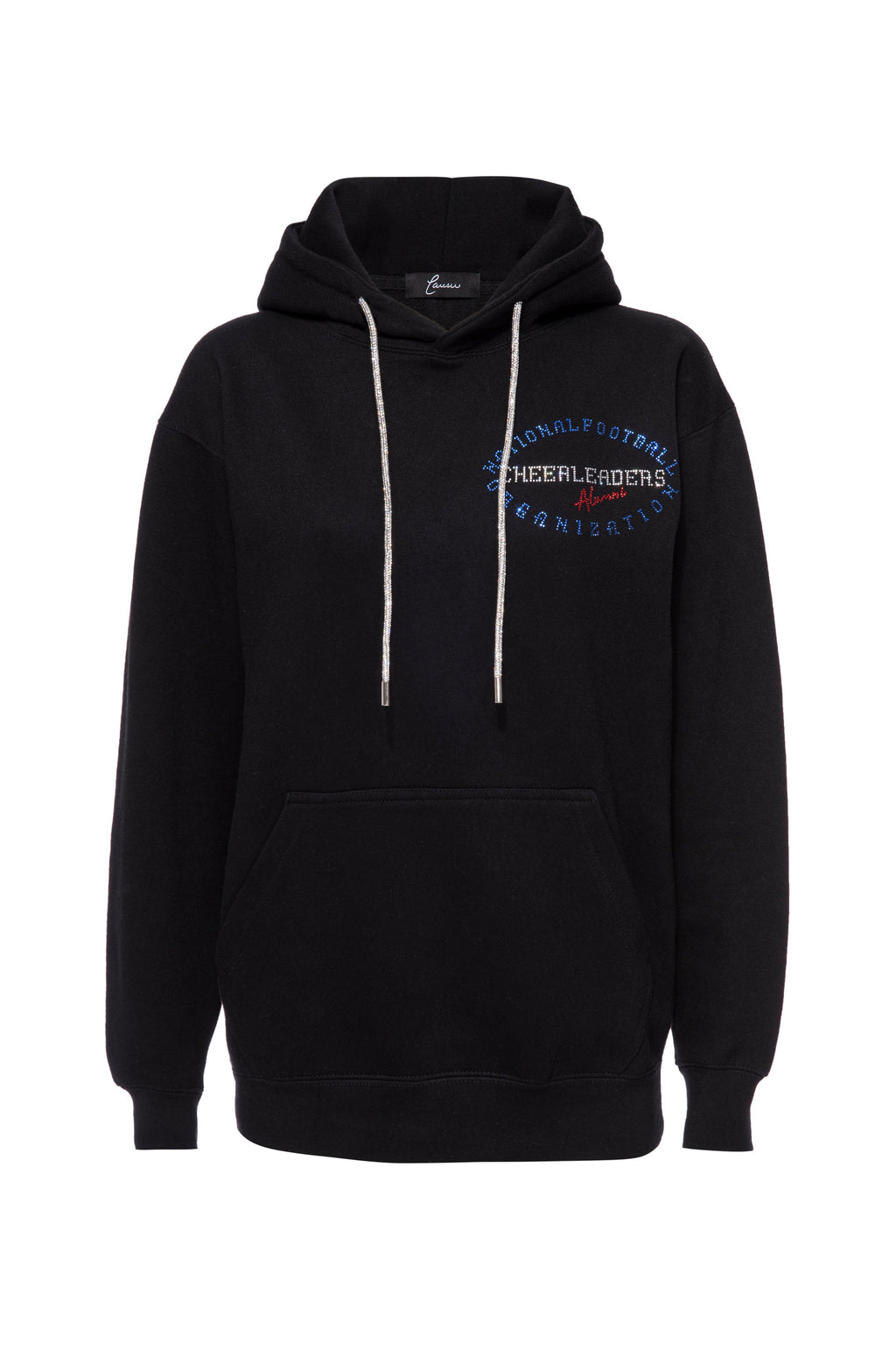 Lausu Pro Onyx Rhinestone Hoodie - Alumni Script