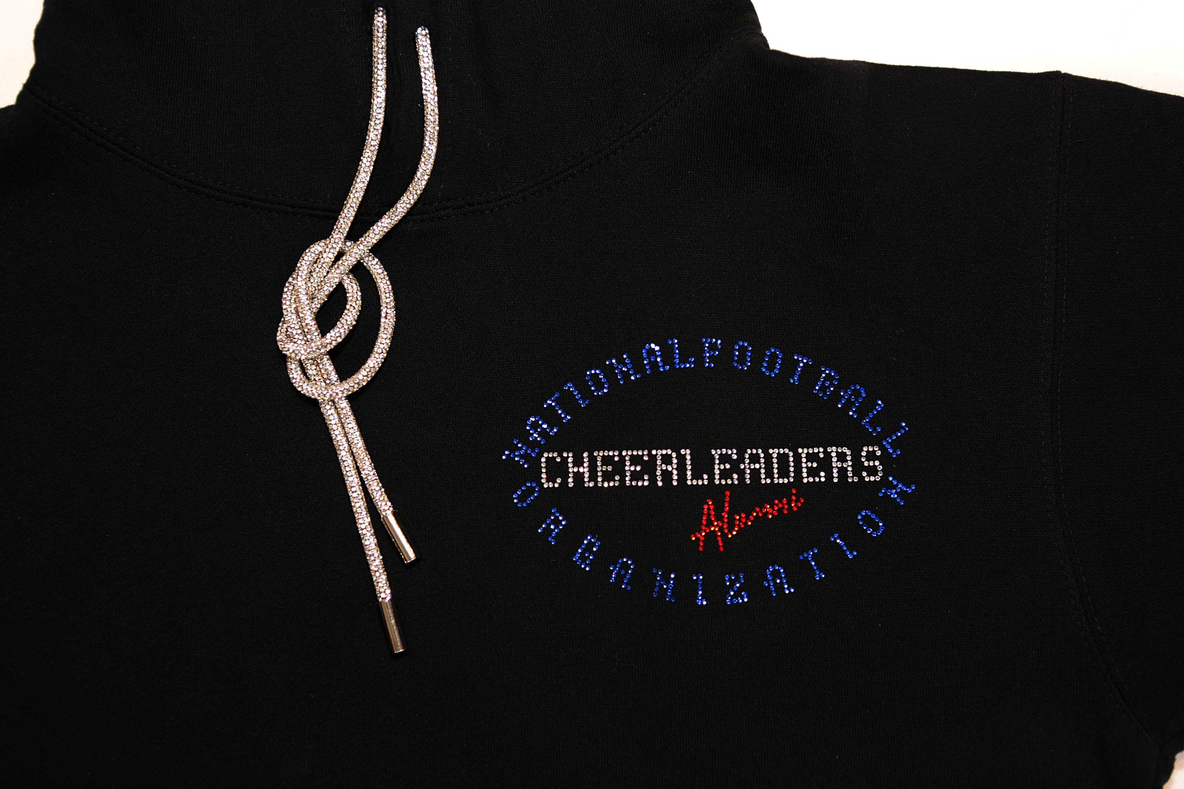 Lausu Pro Onyx Rhinestone Hoodie - Alumni Script